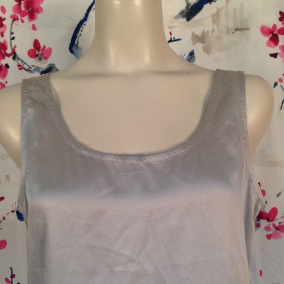 Eileen Fisher Gray Silk Tank Size L Petite - Picture 2 of 8